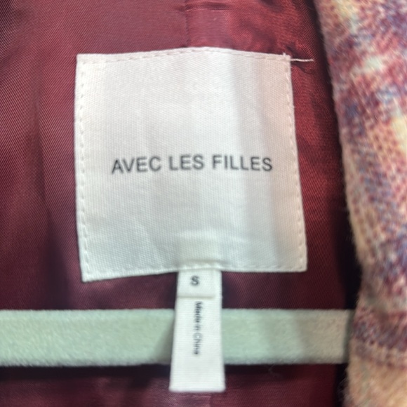 Avec Les Filles Plaid Pattern Boyfriend Long Blazer Coat Academia Preppy Size S - Picture 4 of 6